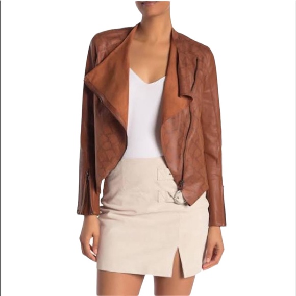 Anthropologie [BLANKNYC] Sharona Brown Snakeskin Print Faux Leather Jacket | XS - Picture 4 of 8